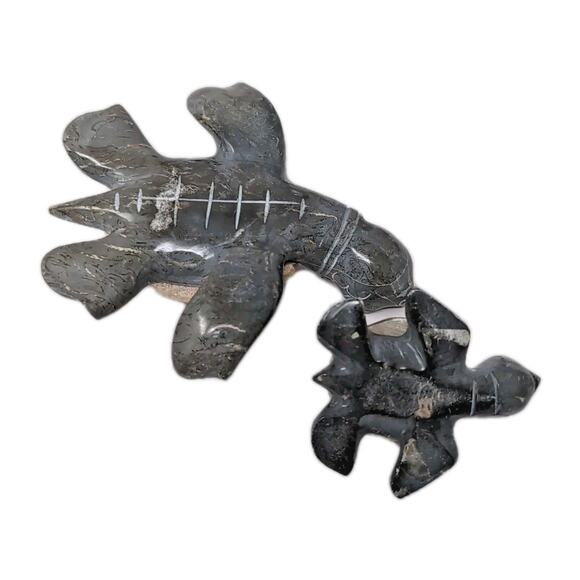 Lot of 2 Sea Turtle Figurines Hand Carved Stone Carvings Collectibles - Picture 7 of 12
